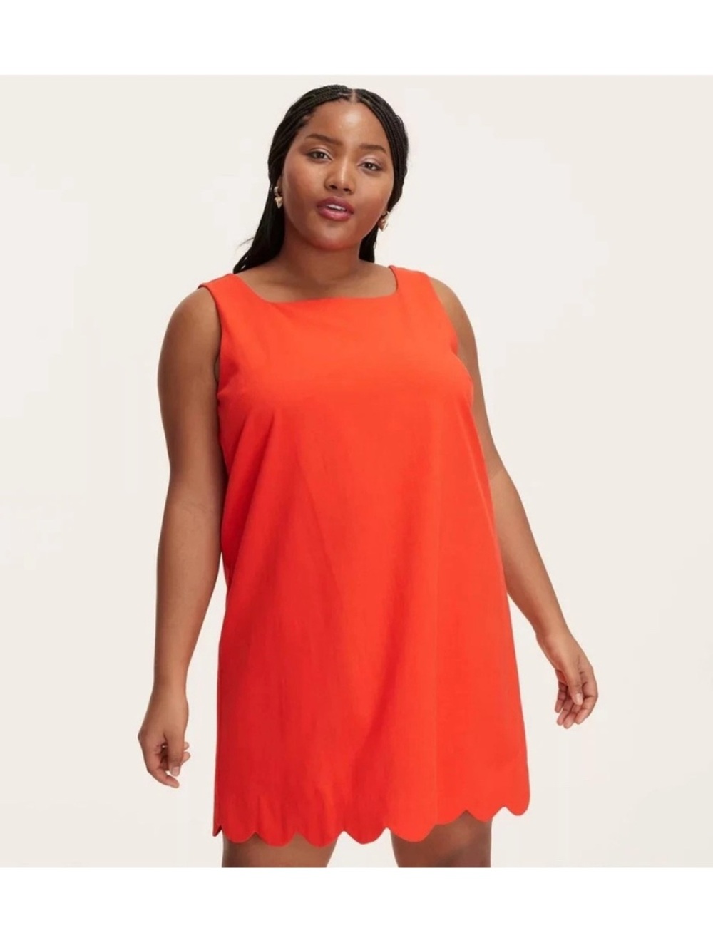 kate spade Bright Red / Orange Sleeveless Dress scalloped